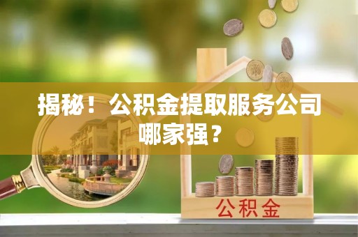 中埔揭秘！公积金提取服务公司哪家强？